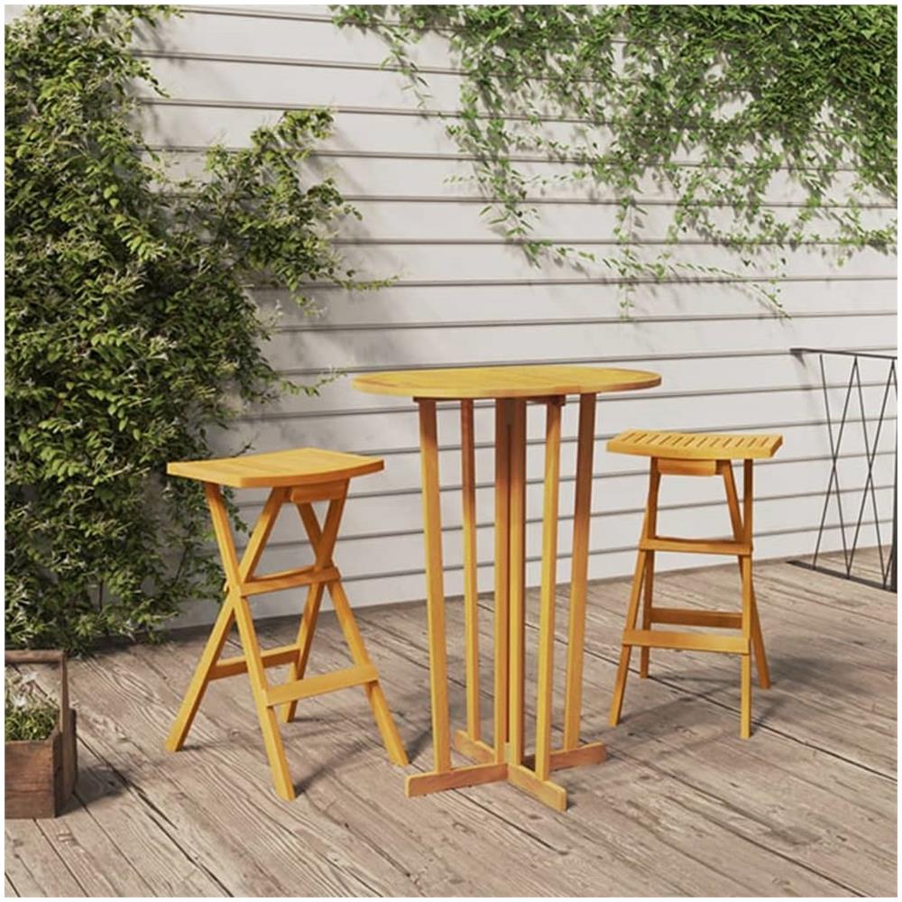 Tavolo Da Bar Pieghevole 90x65x105 Cm In Legno Massello Di Teak - Foto 1