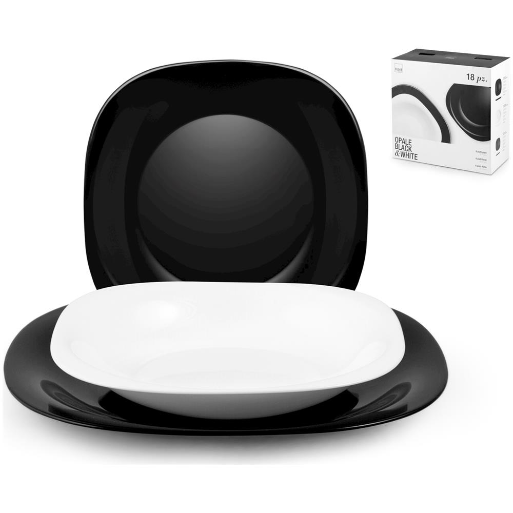 3996200 servizio da tavola 180 pz Vetro Nero, Bianco - Foto 1