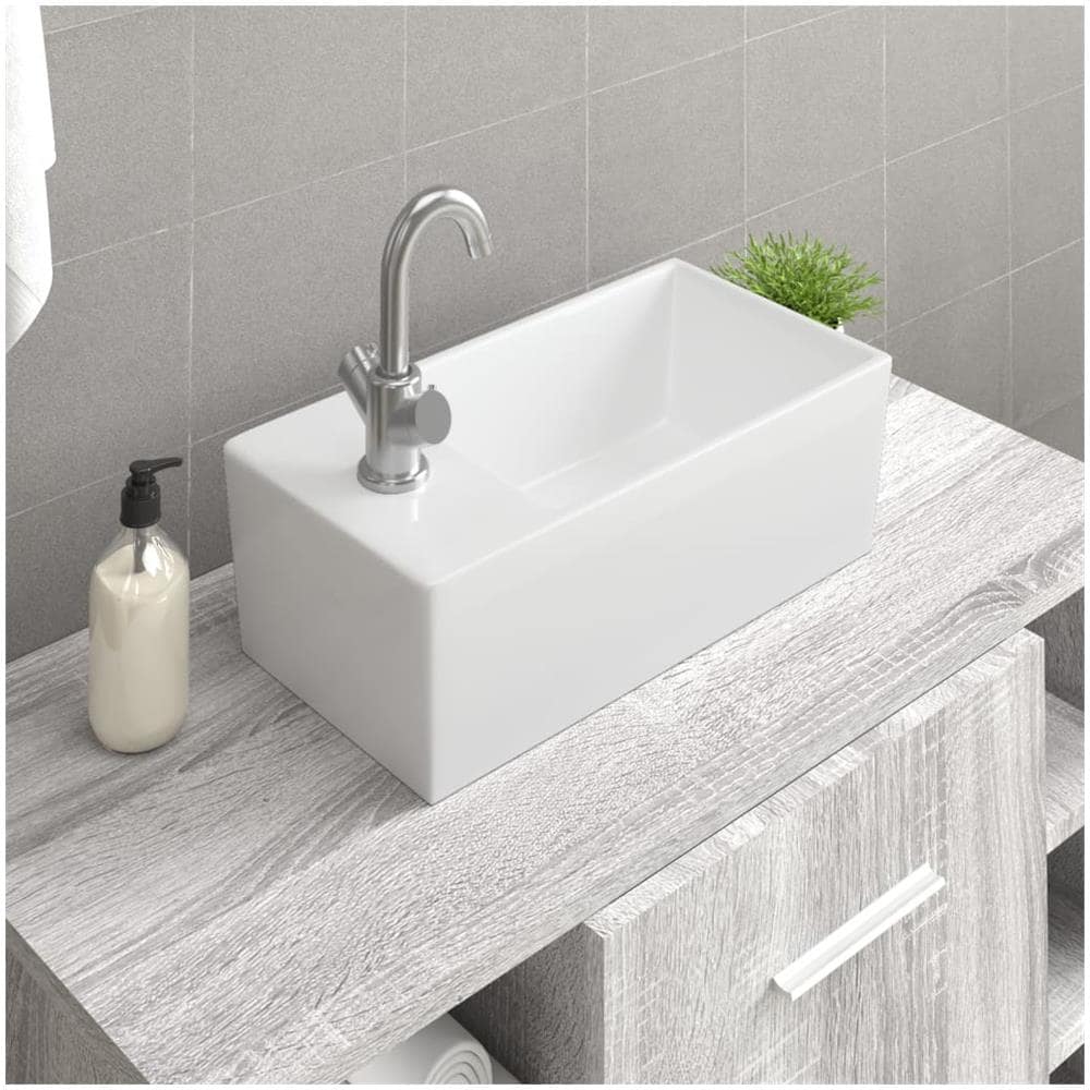 Lavandino Bianco 48x25x15 cm in Ceramica - Foto 1