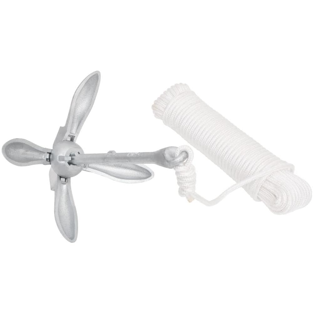 Ancora Pieghevole Con Corda Argento 6 Kg In Ferro Malleabile - Foto 3