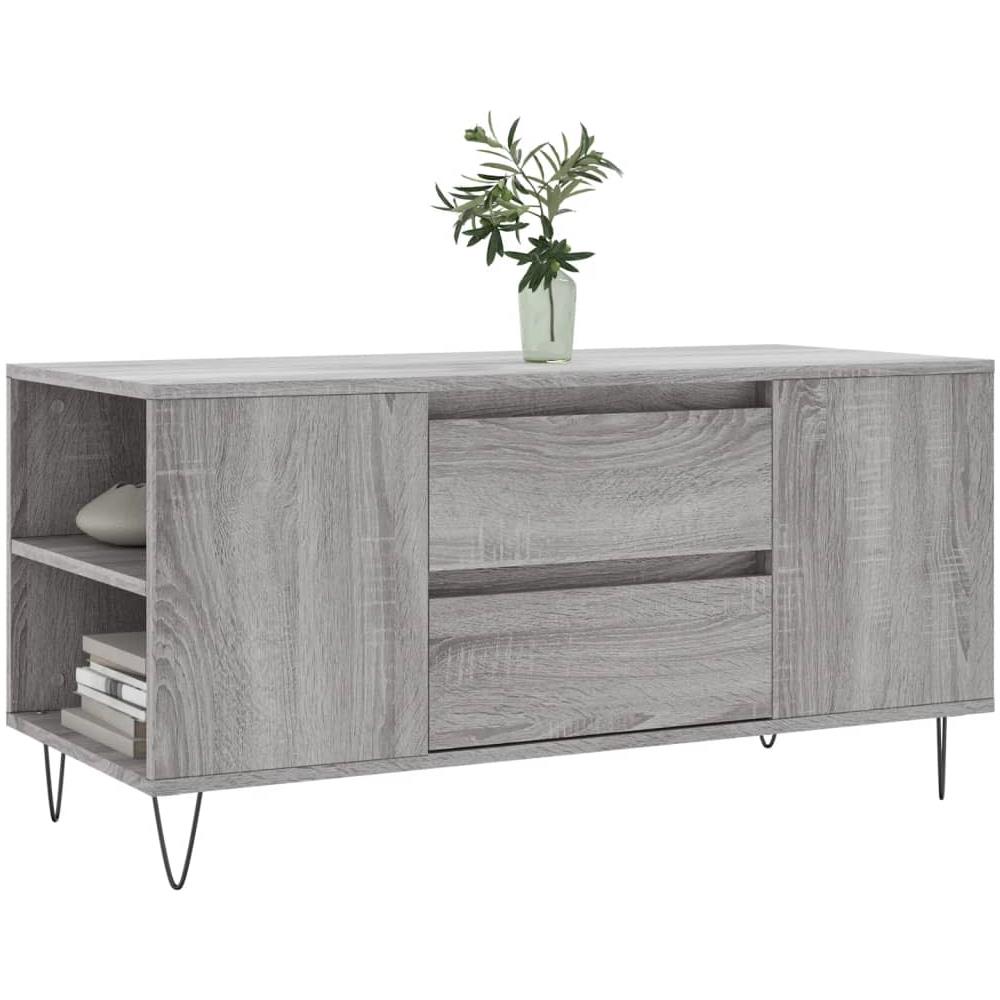 Tavolino Salotto Grigio Sonoma 102x44,5x50 Cm Legno Multistrato - Foto 3