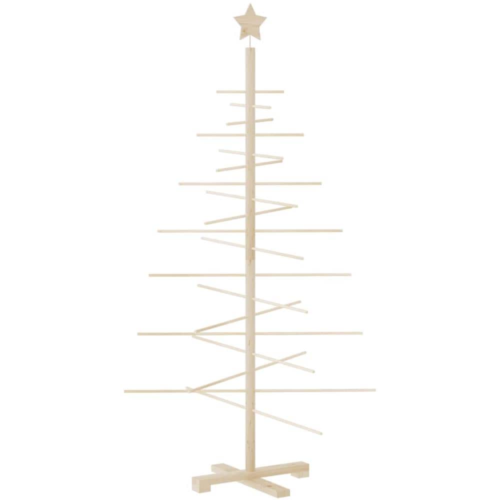 Albero di Natale Decorativo in Legno 150 cm Legno Massello Pino - Foto 2