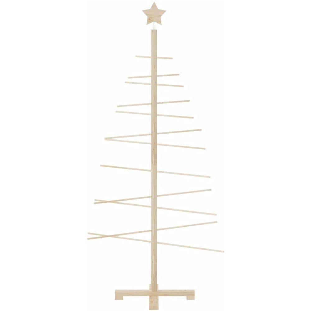 Albero di Natale Decorativo in Legno 150 cm Legno Massello Pino - Foto 3