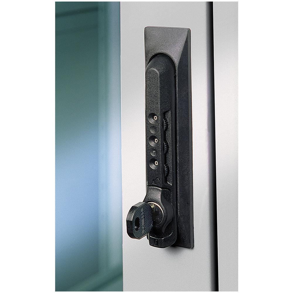 I-CASE MAN-4 - Maniglia a Combinazione per Porta Armadi Rack Nero - Foto 1