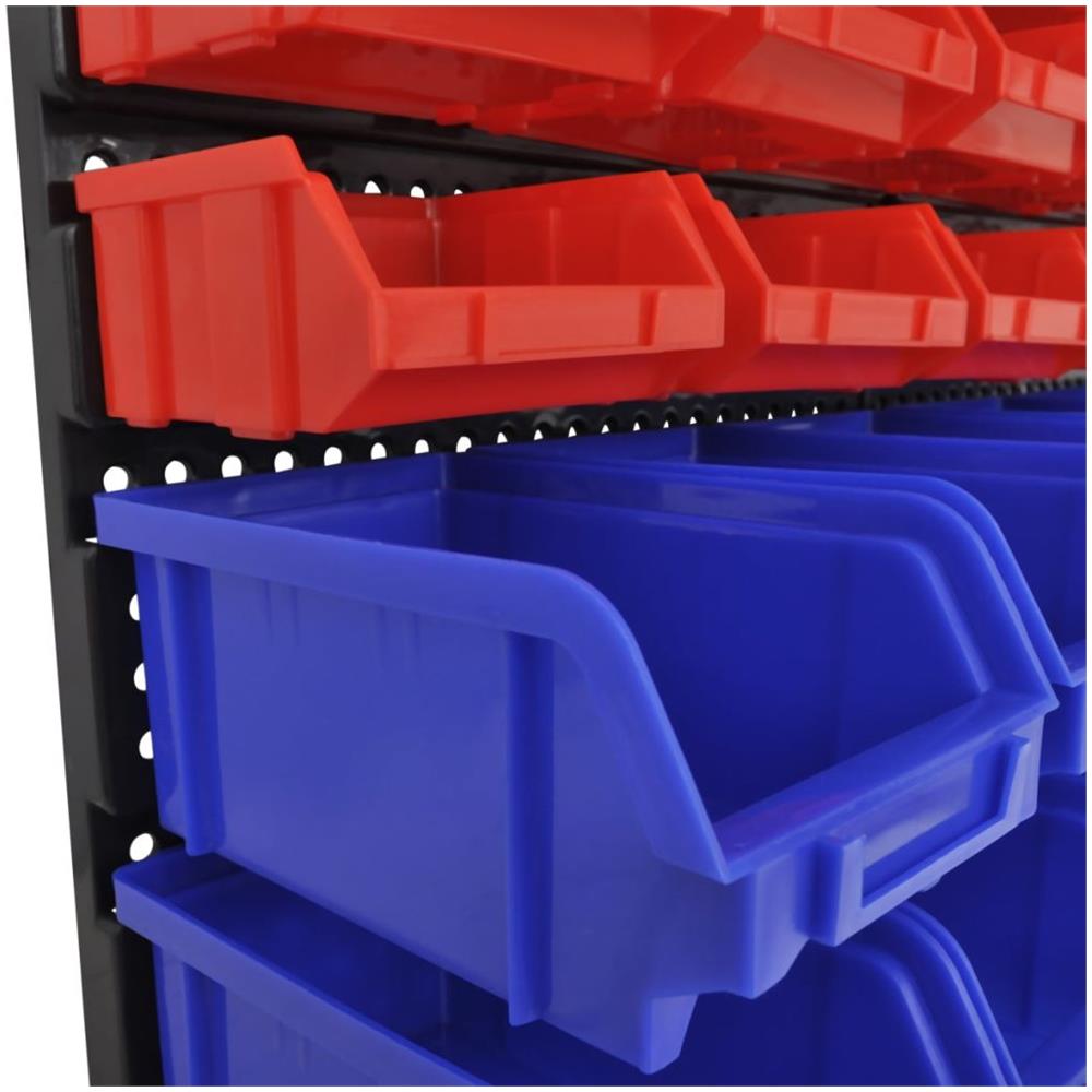 Contenitore Plastica Per Garage Da Parete Set 30 Pz Blu E Rossi - Foto 12