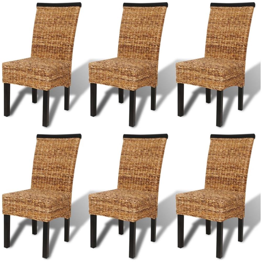Sedie Sala Da Pranzo 6 Pz In Abaca Marroni - Foto 2