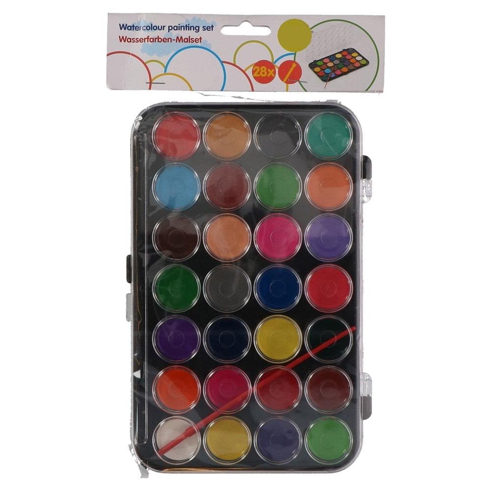 Acquerelli Set 29 Pezzi Colori Ad Acqua Per Bambini Kids Scuola Disegno - Foto 2
