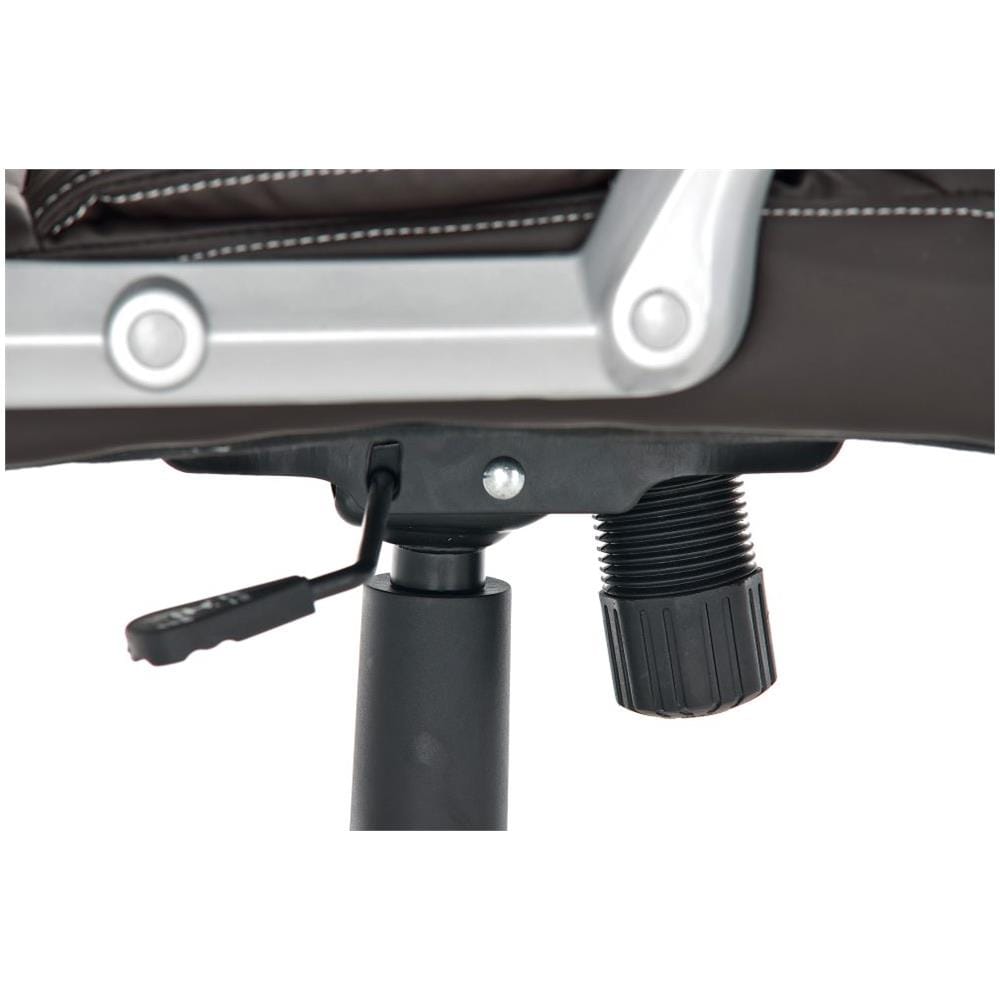 Sedia da Ufficio Texas, Similpelle, capacità carico Max 120 kg, Imbottita, Altezza Regolabile, ergonomica, Ruote antiattrito, braccioli, da scrivania, meccanismo di Oscillazione Integrato Marrone - Foto 5
