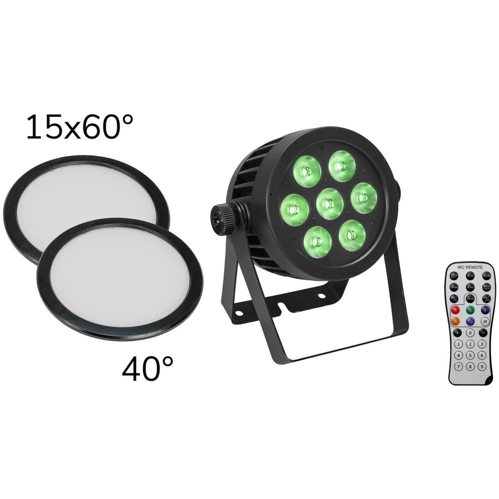Set Led Ip Par 7x9w Scl Spot + 2x Diffuser Cover (15x60 And 40) - Foto 1