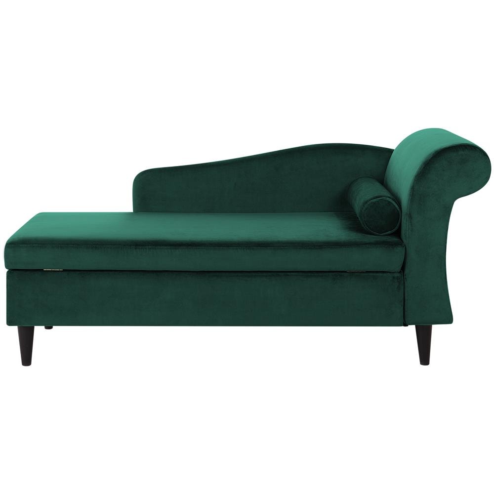 Chaise Longue In Velluto Verde Smeraldo Destra Luiro - Foto 1
