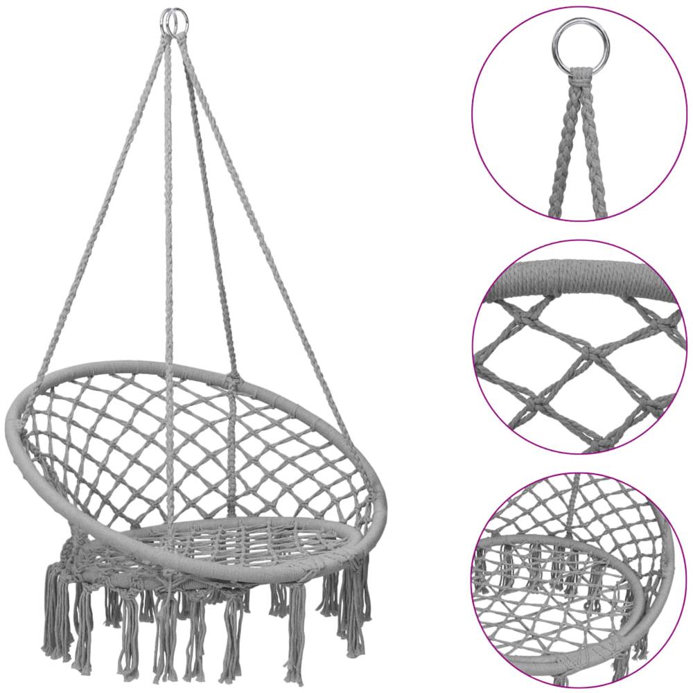Sedia a Dondolo in Stile Amaca 80 cm Grigio - Foto 1