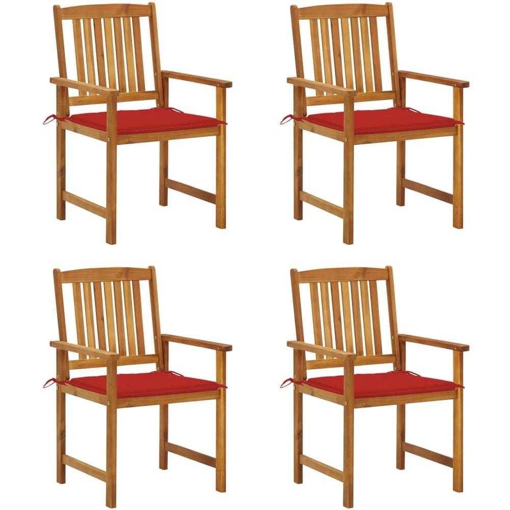 Sedie da Giardino con Cuscini 4 pz in Massello di Acacia - Foto 1