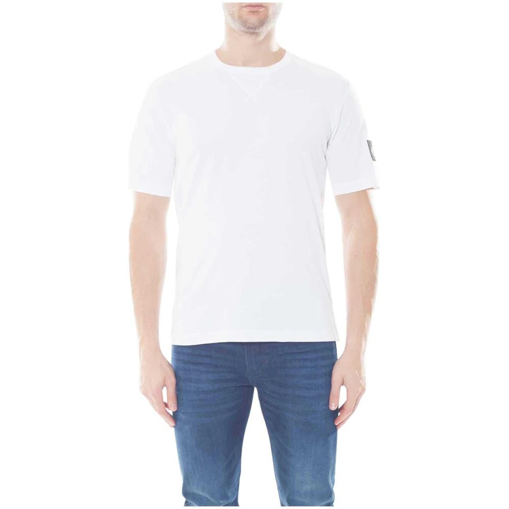 T-shirt Uomo Bianca Con Badge Logo - Foto 1