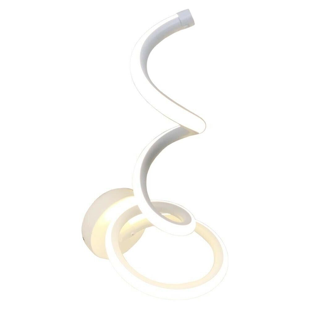 Applique Da Parete A Spirale Per Interno Lampada Led Luce Bianca 12 Watt E24f - Foto 2