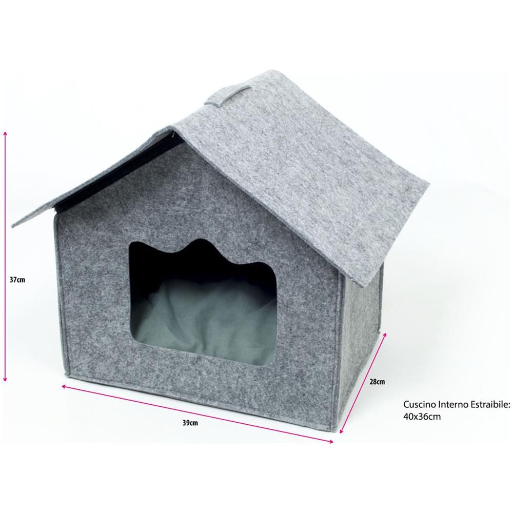 Cuccia Con Cuscino Per Animali Domestici Modello Casa Dolce Casa - Foto 4