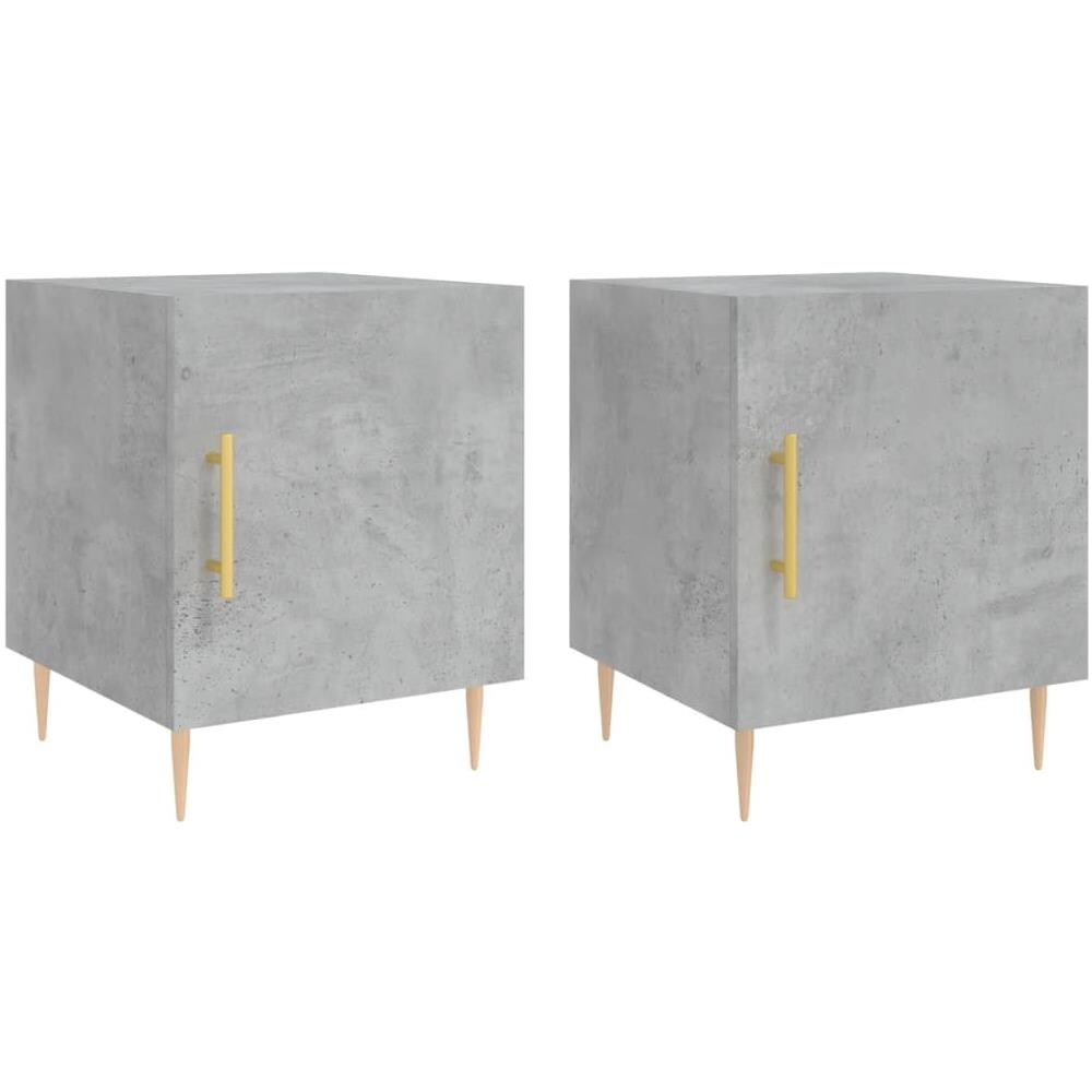 Comodini 2 Pz Grigio Cemento 40x40x50 Cm In Legno Multistrato - Foto 2