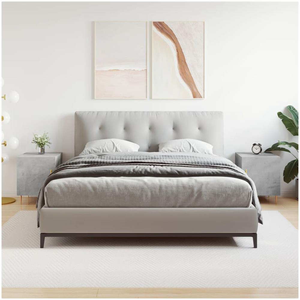 Comodini 2 Pz Grigio Cemento 40x40x50 Cm In Legno Multistrato - Foto 1