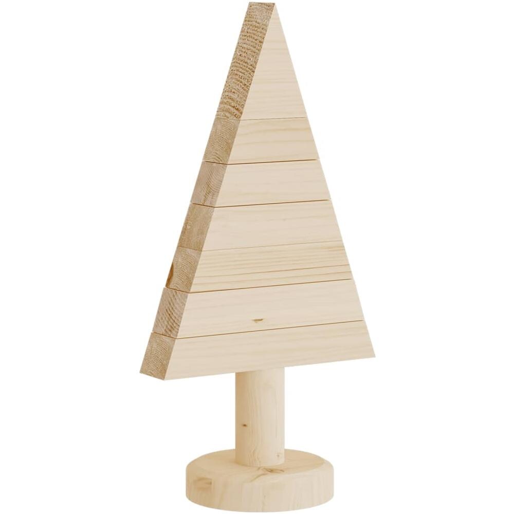 Alberi Di Natale Decorativi In Legno 2pz 30cm Massello Di Pino - Foto 3
