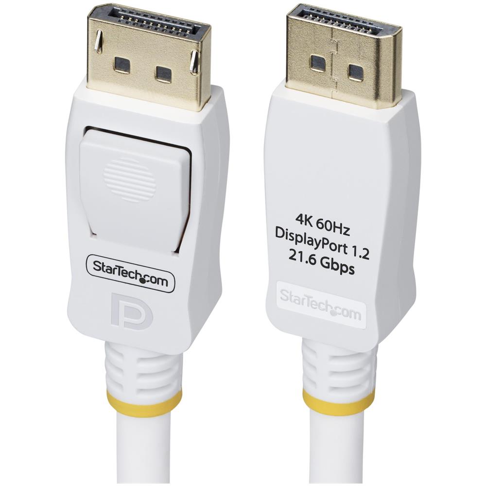 Cavo DisplayPort 1.2 certificato VESA bianco da 1,8 m, 4K 60 Hz, 21,6 Gbps, connettori DP a scatto, cavo DisplayPort DP 1.2, cavo monitor DP, M /M - Foto 1