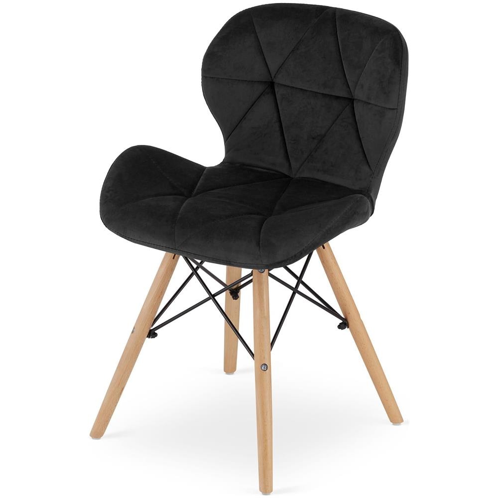 WAKO Velvet Chair Modern Ergonomic Black x3 - Foto 7