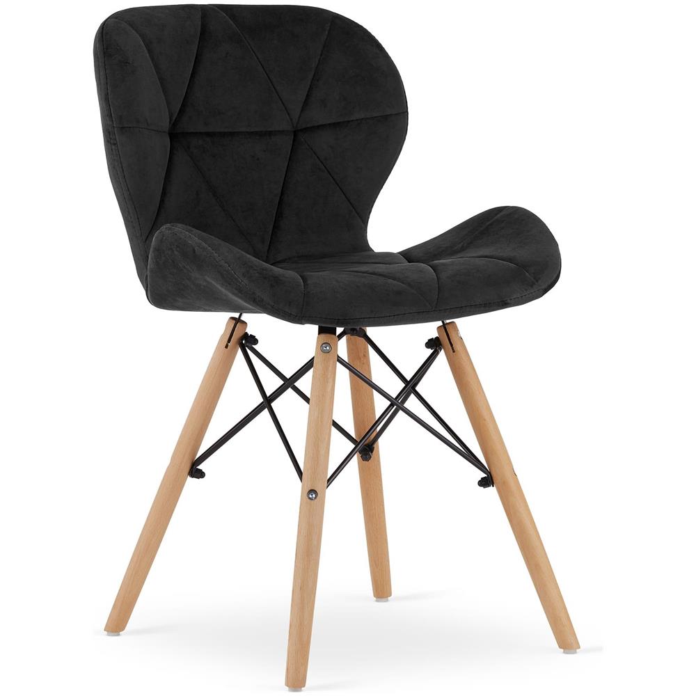 WAKO Velvet Chair Modern Ergonomic Black x3 - Foto 2