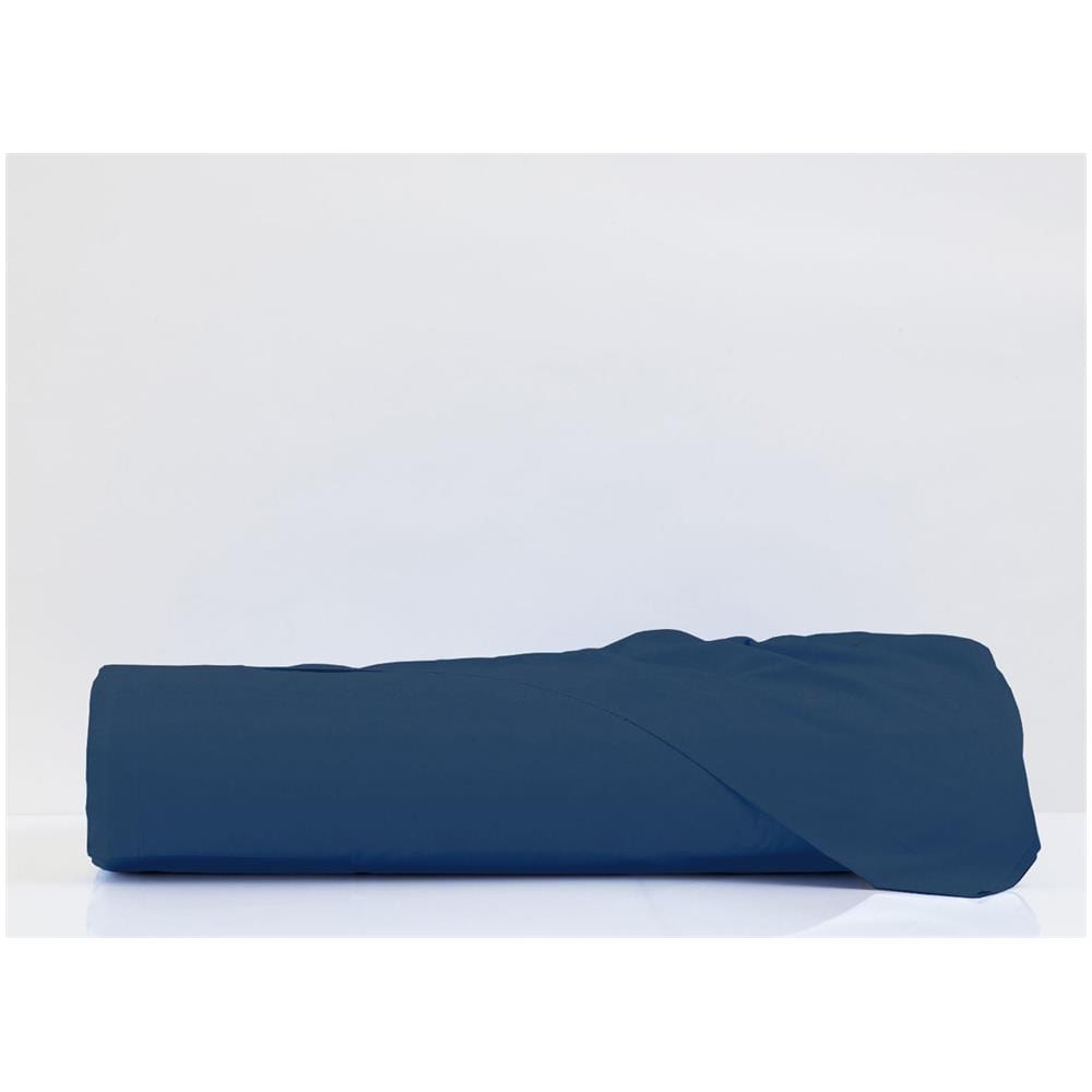 Lenzuola Cordonetto In 100% Cotone In Tinta Unita Francese Blu Notte - Foto 5