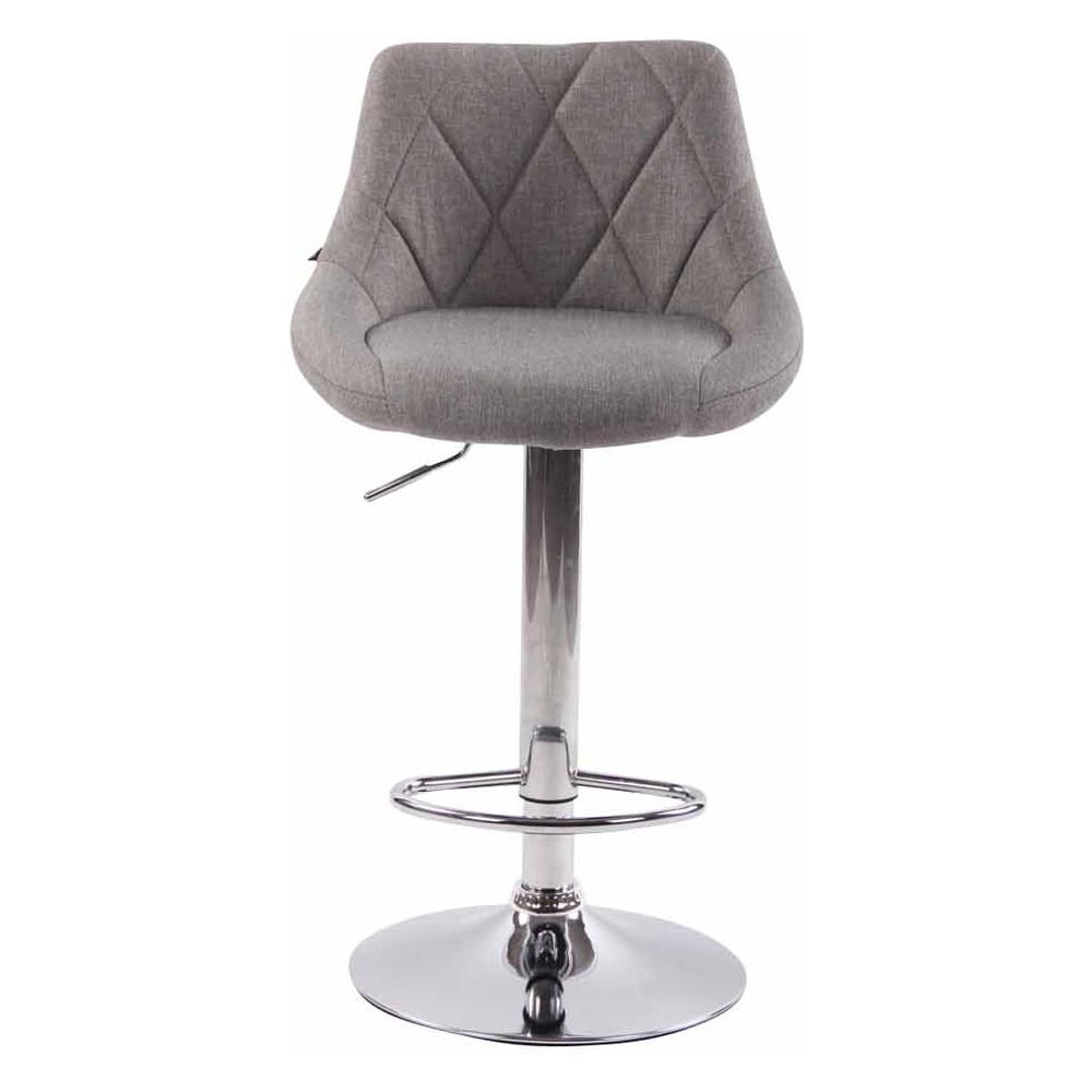 Sgabello Design LAZIO in Tessuto - Sedia Cucina Girevole e Regolabile (83-104 cm) con Poggiapiedi I Sgabello Bar Imbottito Grigio - Foto 2