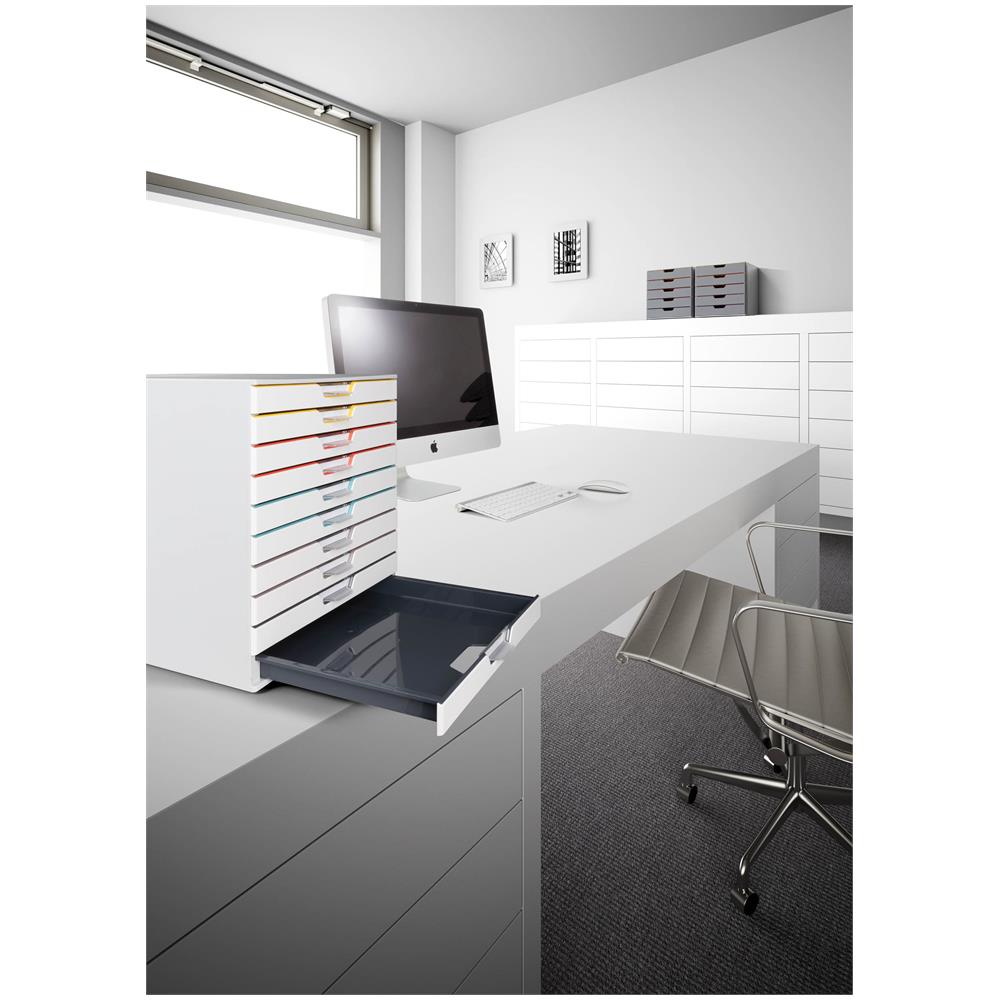 Cassettiera 10 Cassetti Colorati Varicolor Mix10 Bianco Ghiaccio Durable - Foto 2