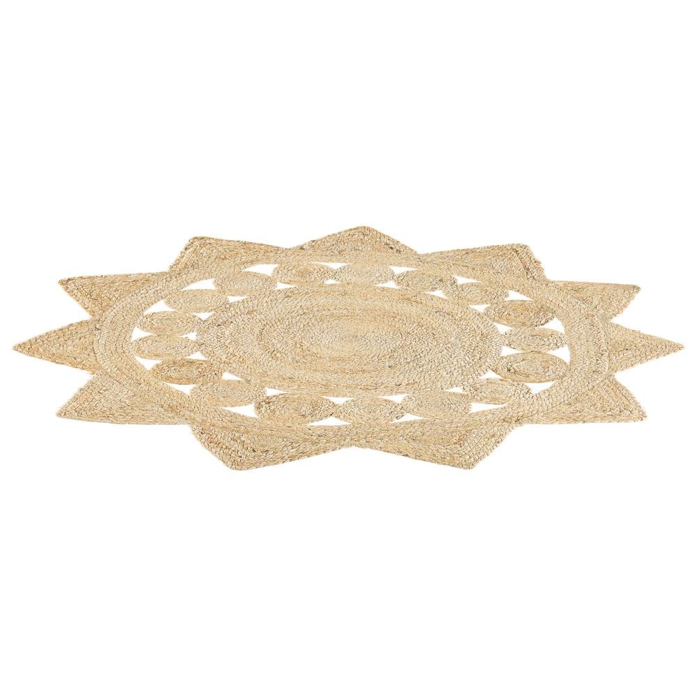 Tappeto Rotondo In Iuta Ø 120 Cm Beige Araban - Foto 2