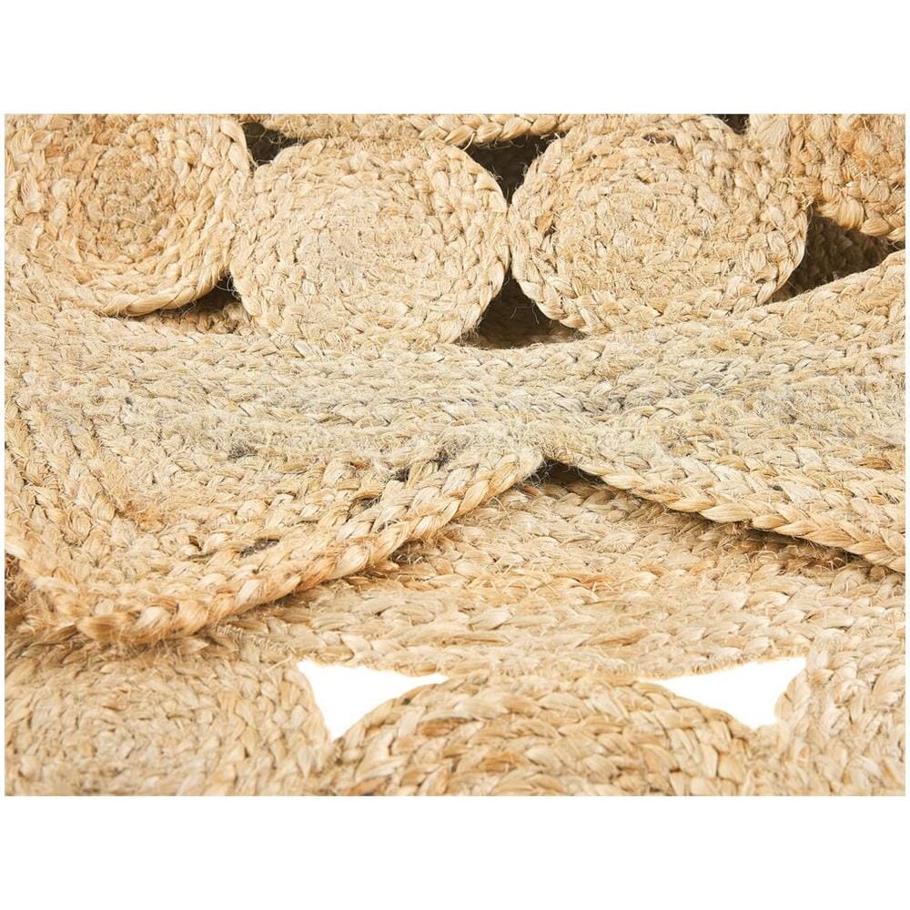 Tappeto Rotondo In Iuta Ø 120 Cm Beige Araban - Foto 8