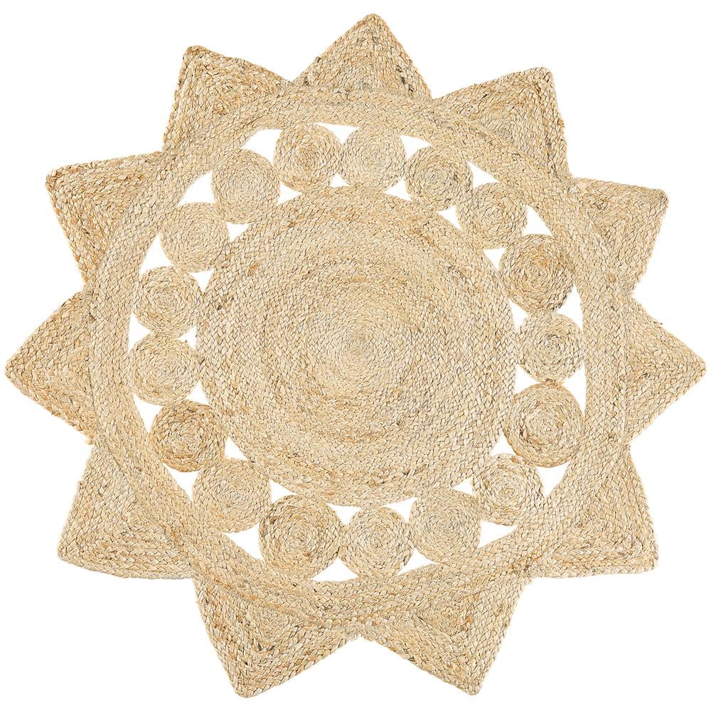 Tappeto Rotondo In Iuta Ø 120 Cm Beige Araban - Foto 1