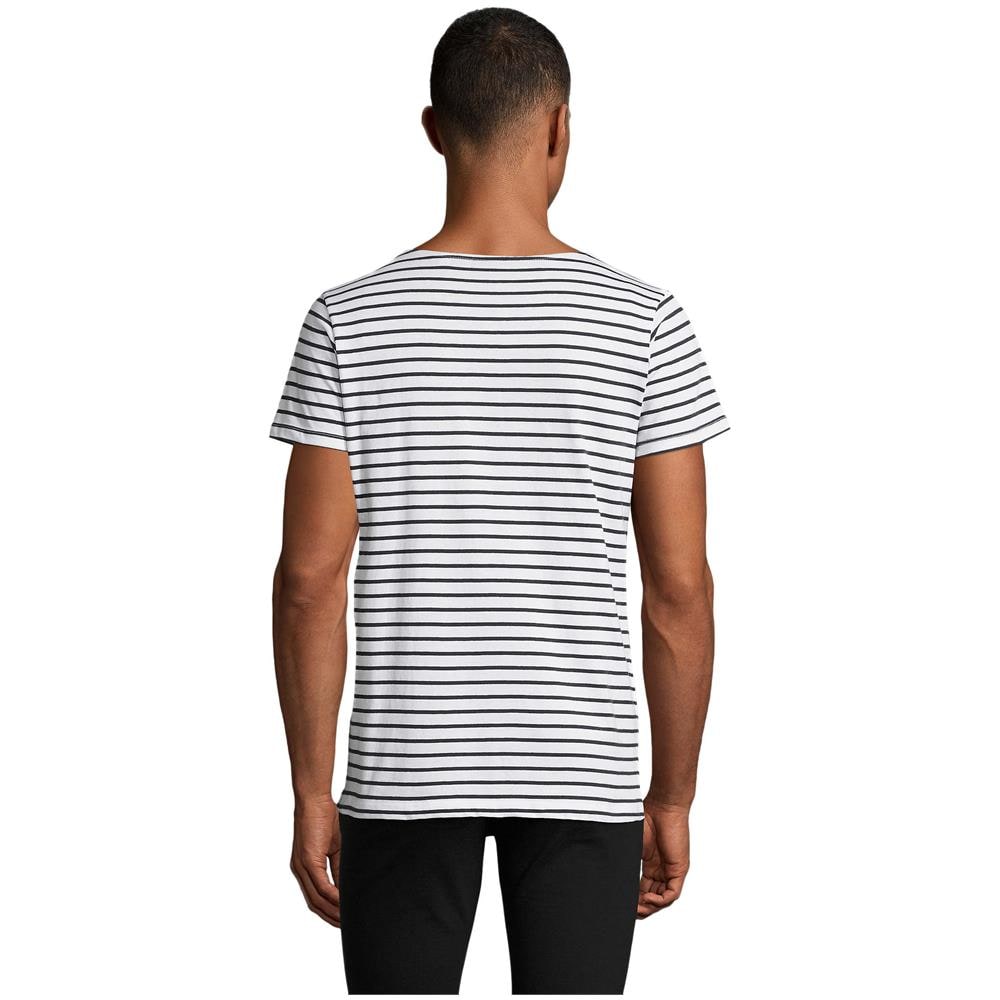 T-shirt Da Uomo Miles-girocollo A Righe -colore E Taglia Bianco / blue - Foto 2
