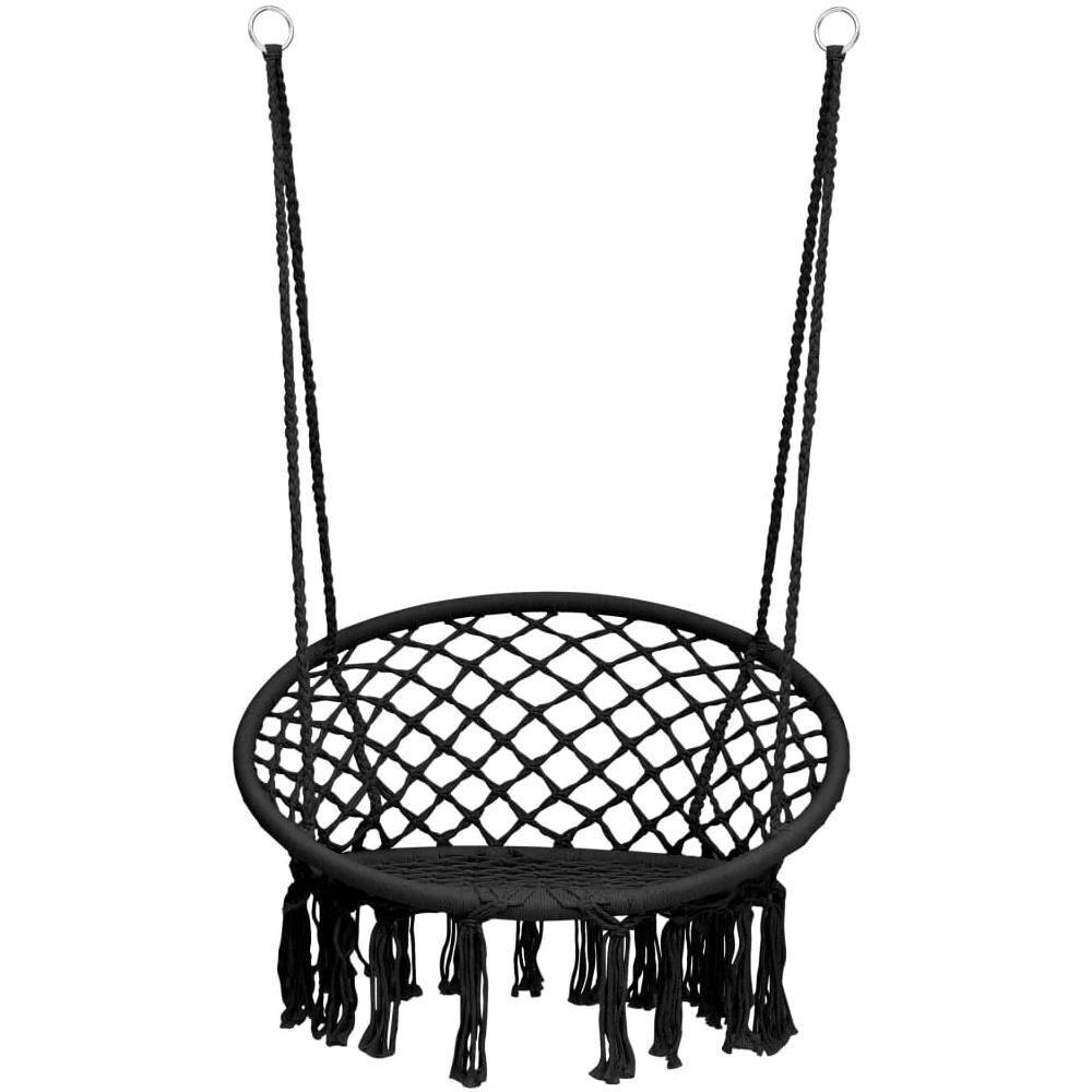 Sedia a Dondolo in Stile Amaca 80 cm Antracite - Foto 2