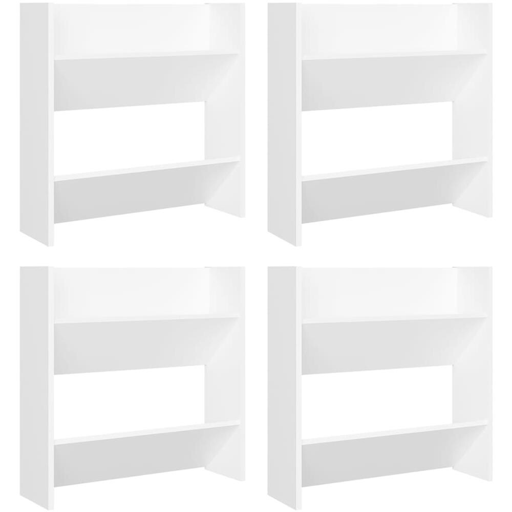 Scarpiere a Muro 4 pz Bianche 60x18x60 cm in Legno Multistrato - Foto 1