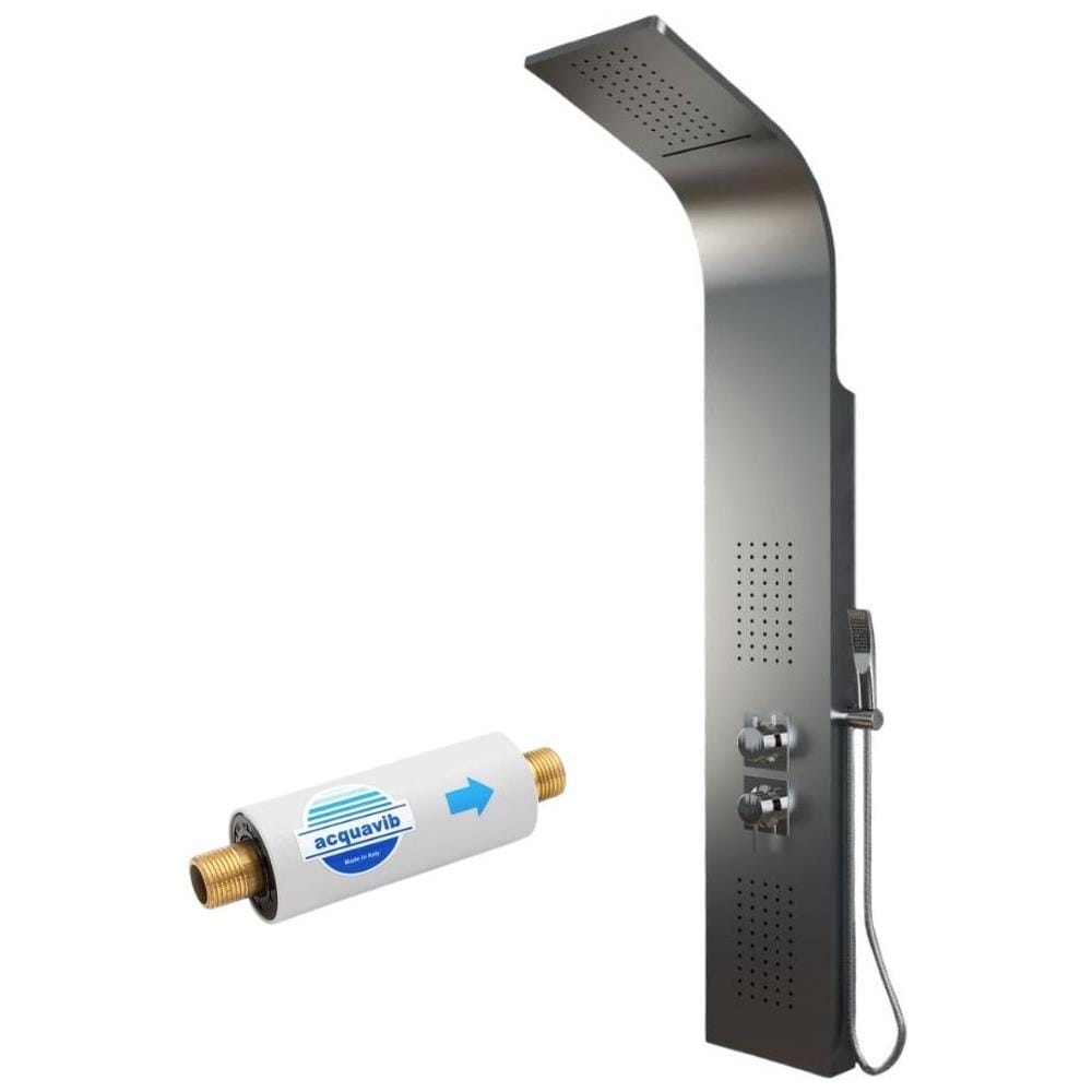 Colonna Doccia Jungle 4 Funzioni Acciaio Spazzolato Anticalcare Getto A Cascata - Foto 1