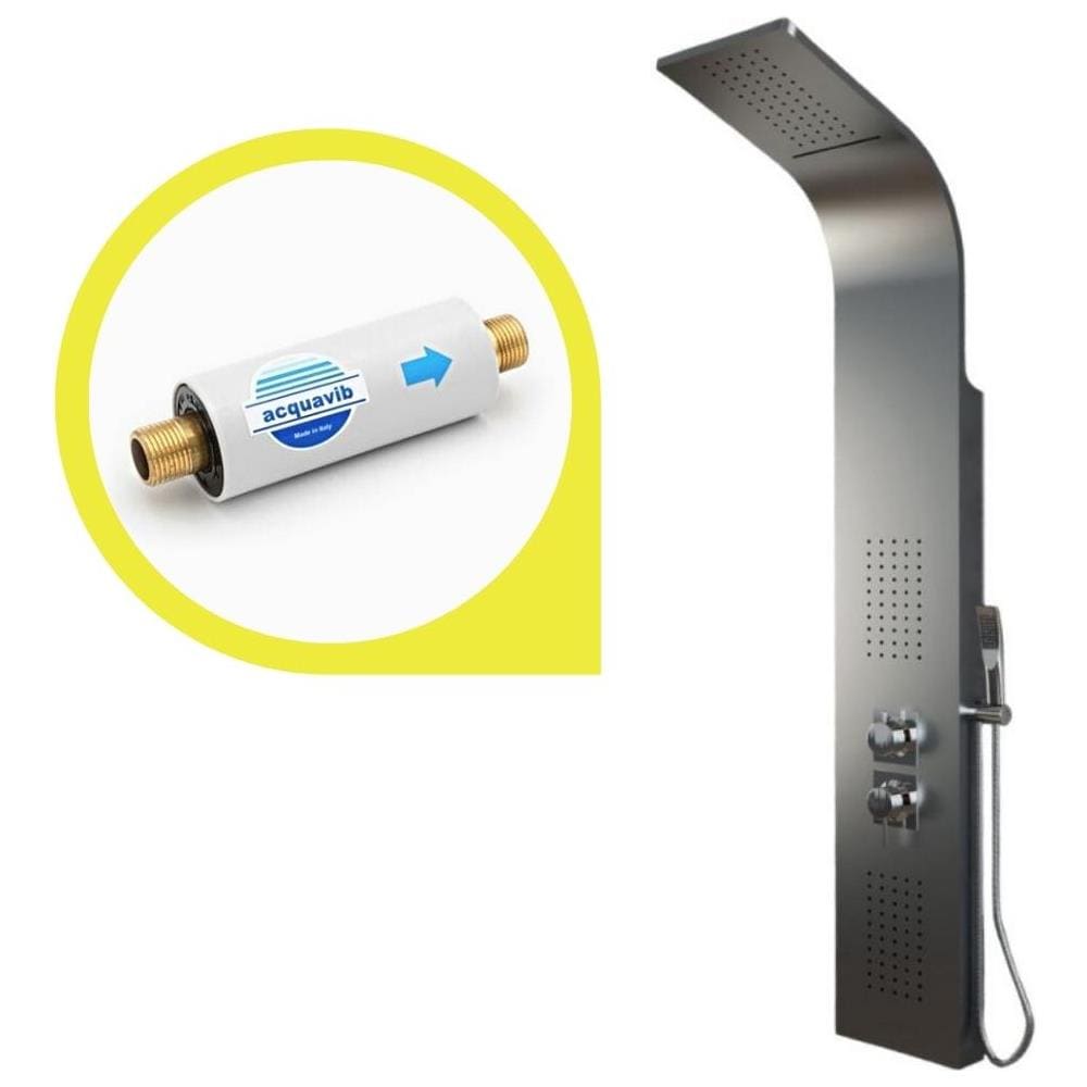 Colonna Doccia Jungle 4 Funzioni Acciaio Spazzolato Anticalcare Getto A Cascata - Foto 2