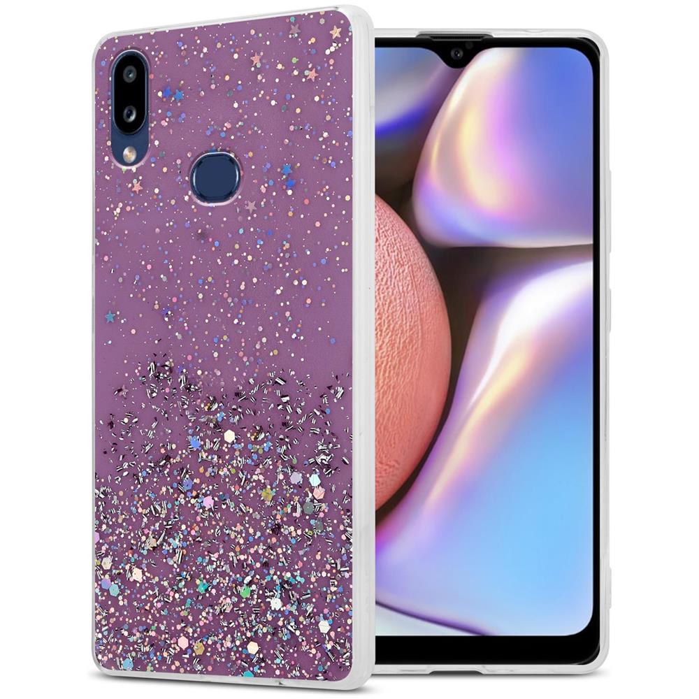 Custodia Compatibile Con Samsung Galaxy A10s / M01s In Viola Con Glitter - Coperchio Protettivo In Silicone Tpu Flessibile Con Glitter Scintillanti - Foto 1