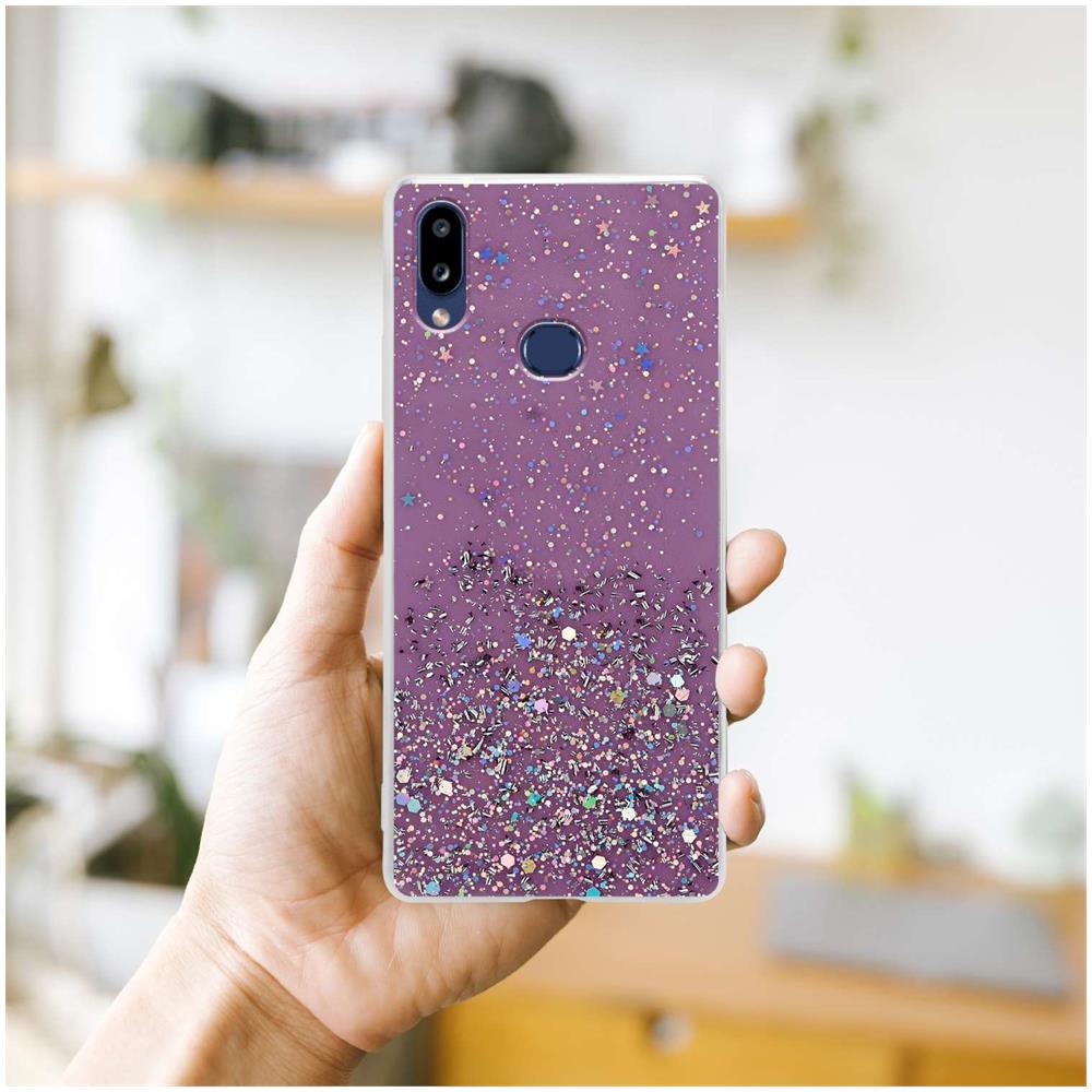Custodia Compatibile Con Samsung Galaxy A10s / M01s In Viola Con Glitter - Coperchio Protettivo In Silicone Tpu Flessibile Con Glitter Scintillanti - Foto 8