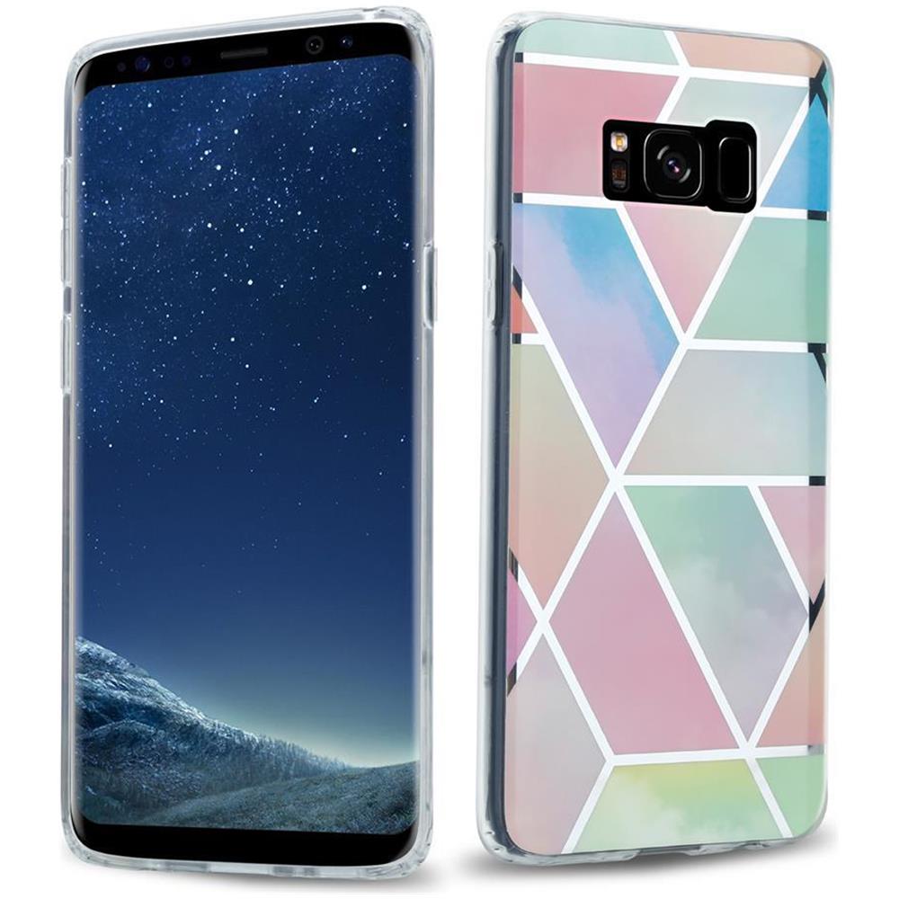 Custodia Compatibile Con Samsung Galaxy S8 Plus In Marmo Arcobaleno No. 11 - Coperchio Protettivo In Silicone Tpu Con Motivo A Mosaico - Foto 1