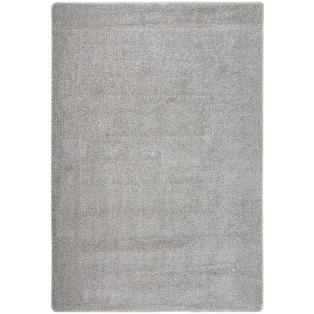 Tappeto Shaggy Grigio Chiaro 120x170 Cm Antiscivolo - Foto 1