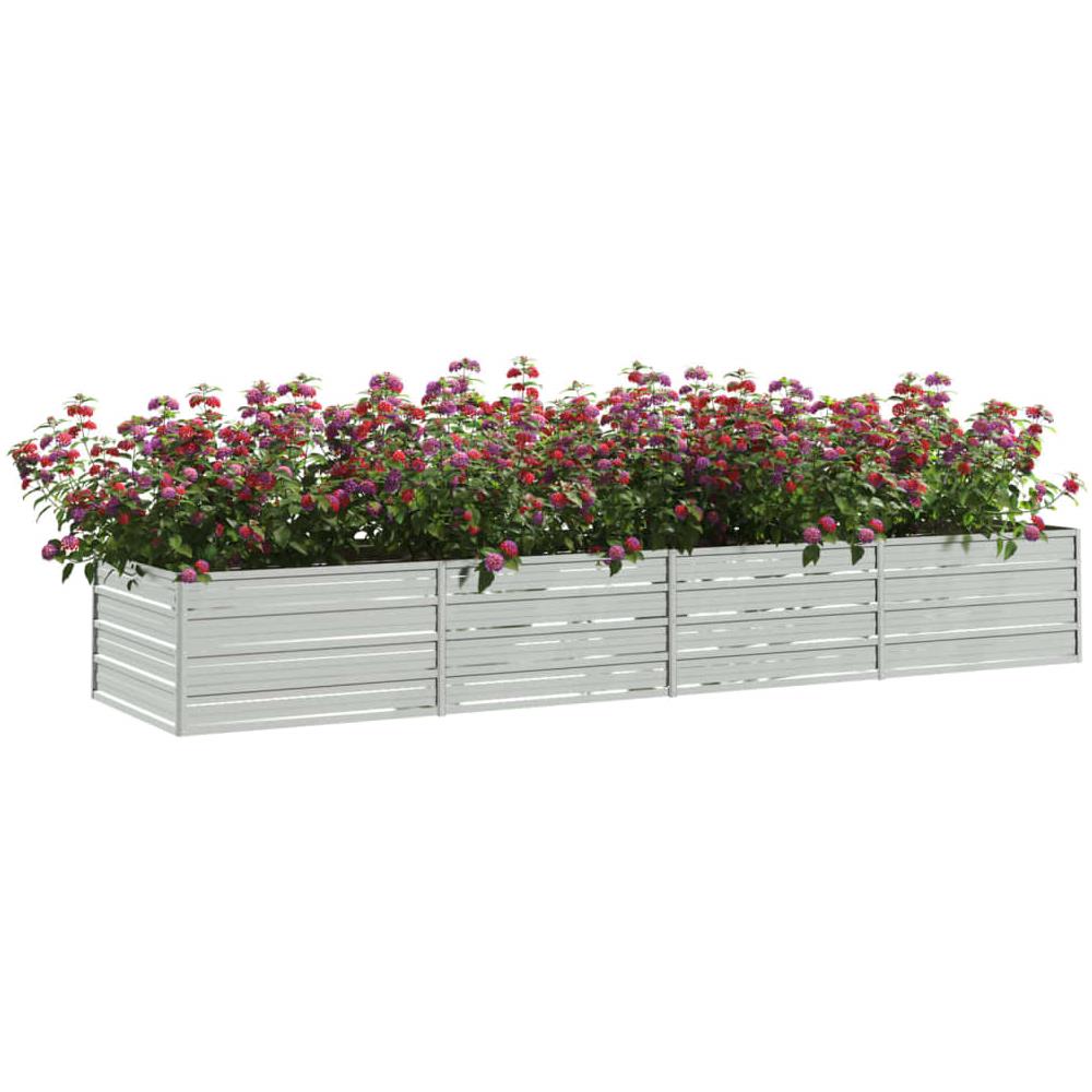 Letto Rialzato Giardino 320x80x45 cm in Acciaio Zincato Argento - Foto 2