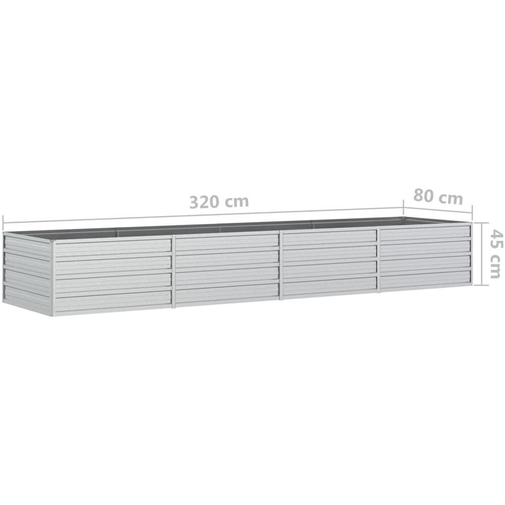 Letto Rialzato Giardino 320x80x45 cm in Acciaio Zincato Argento - Foto 6