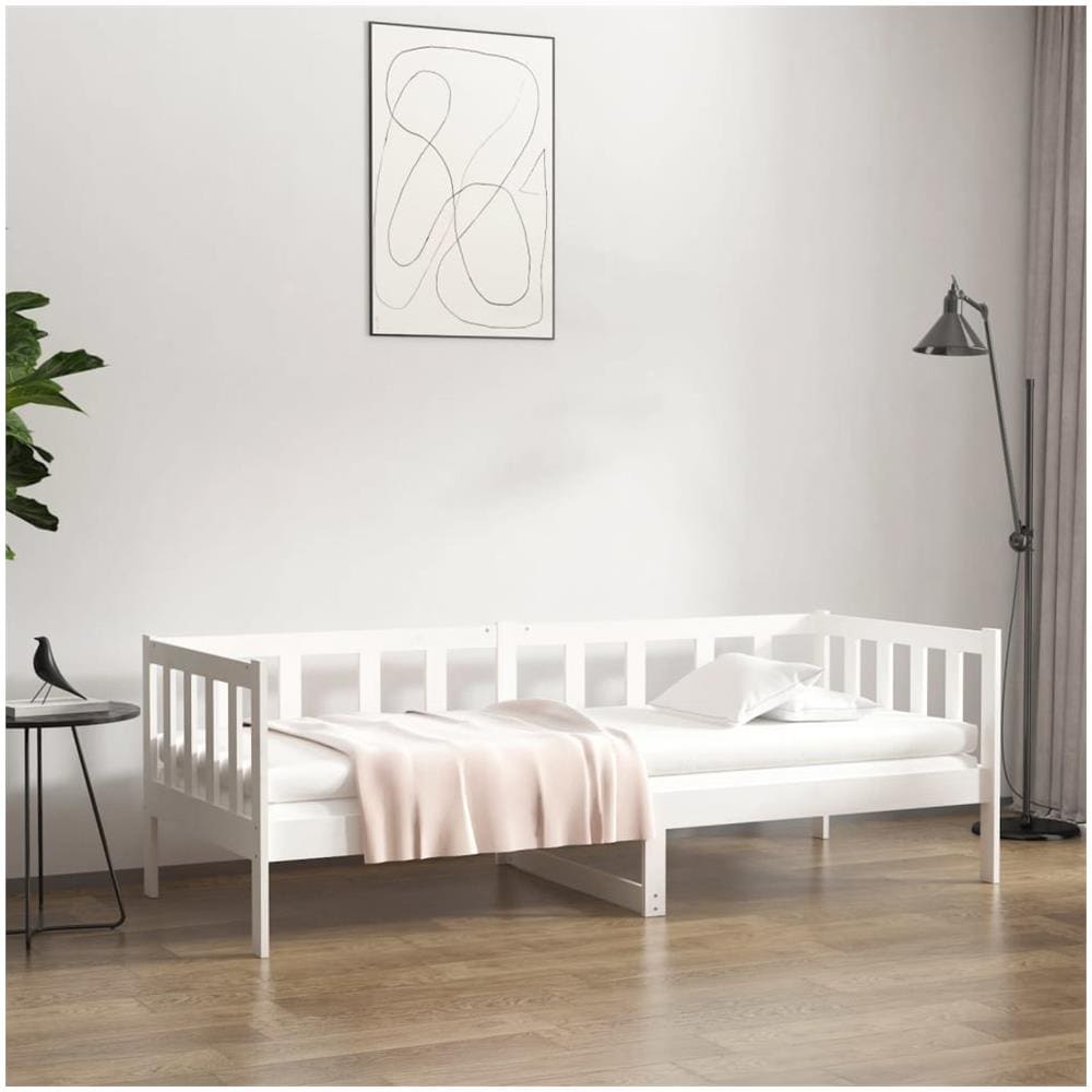 Dormeuse Bianca 80x200 Cm In Legno Massello Di Pino - Foto 1