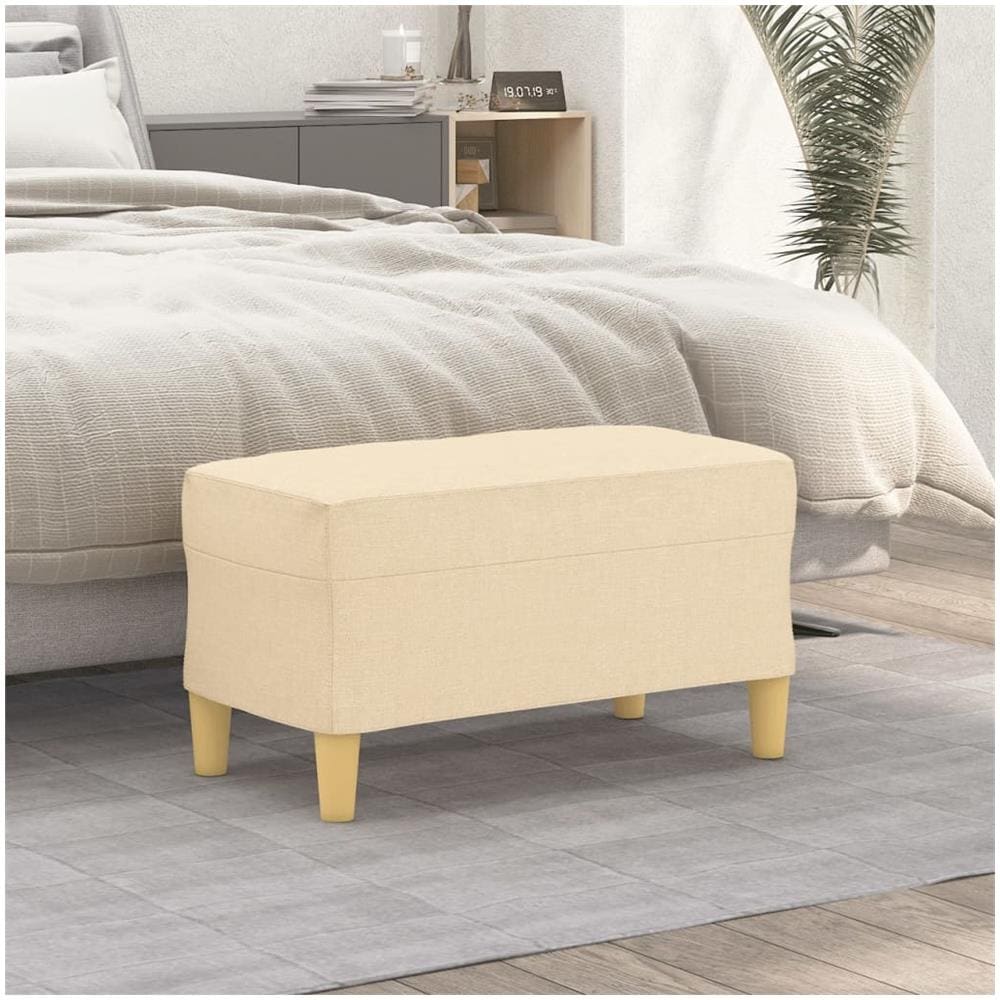 Panca Crema 70x35x41 Cm In Tessuto - Foto 1