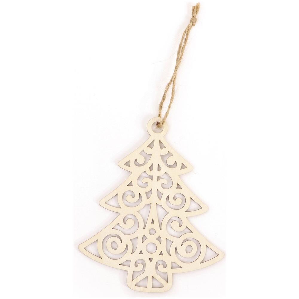 Decorazione Natalizia In Legno - Albero Traforato - Foto 1