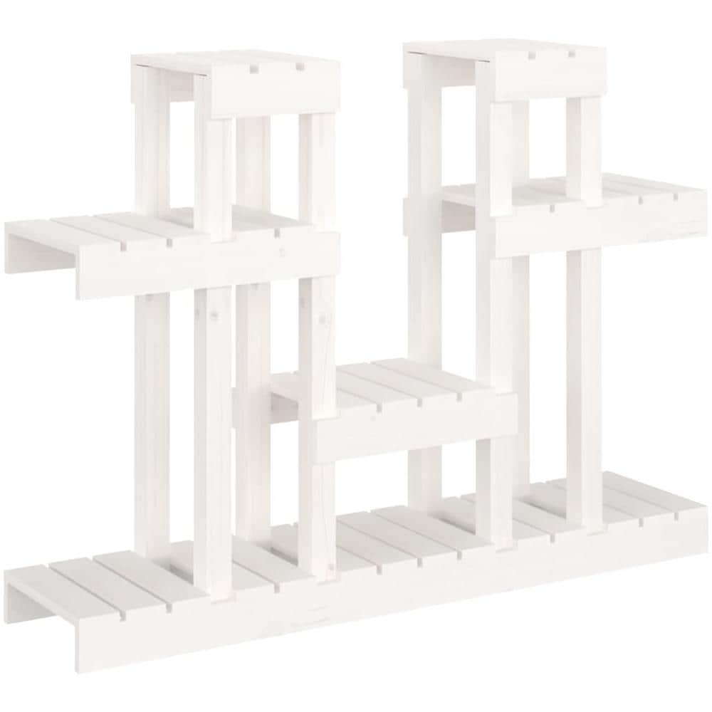 Supporto per Piante Bianco 104,5x25x77,5 cm in Massello di Pino - Foto 2