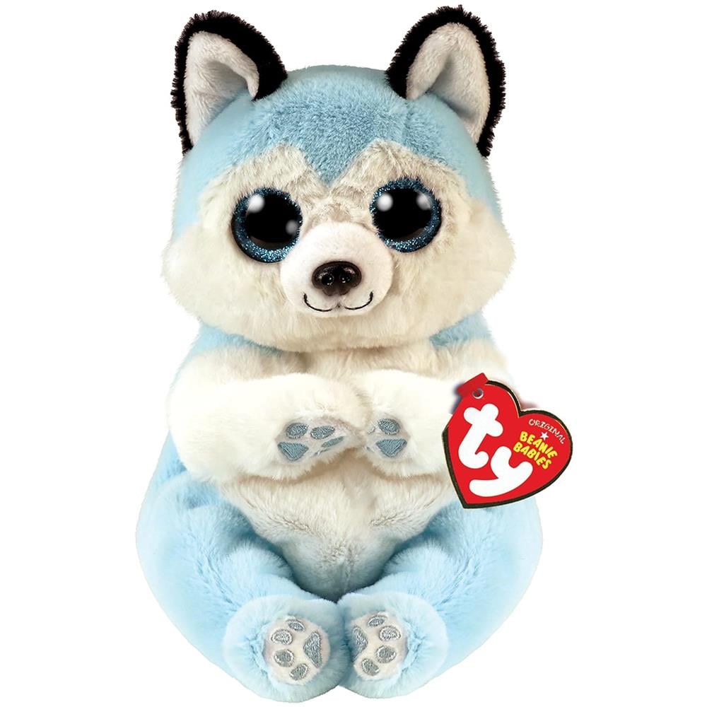 Peluche Beanie Babies Cane Husky Thunder 20 Cm Azzurro e Bianco - Foto 1