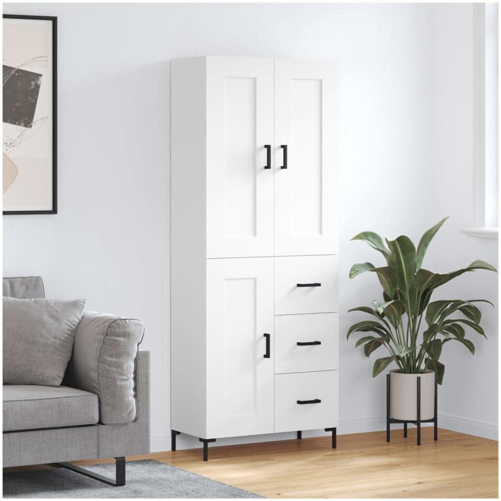 Credenza Bianca 69,5x31x115 cm in Legno Multistrato 828204