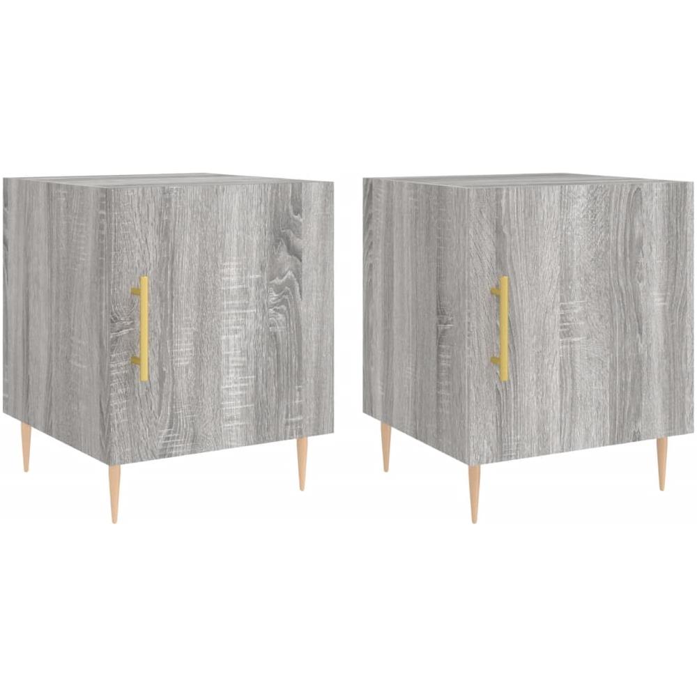 Comodini 2 Pz Grigio Sonoma 40x40x50 Cm In Legno Multistrato - Foto 2