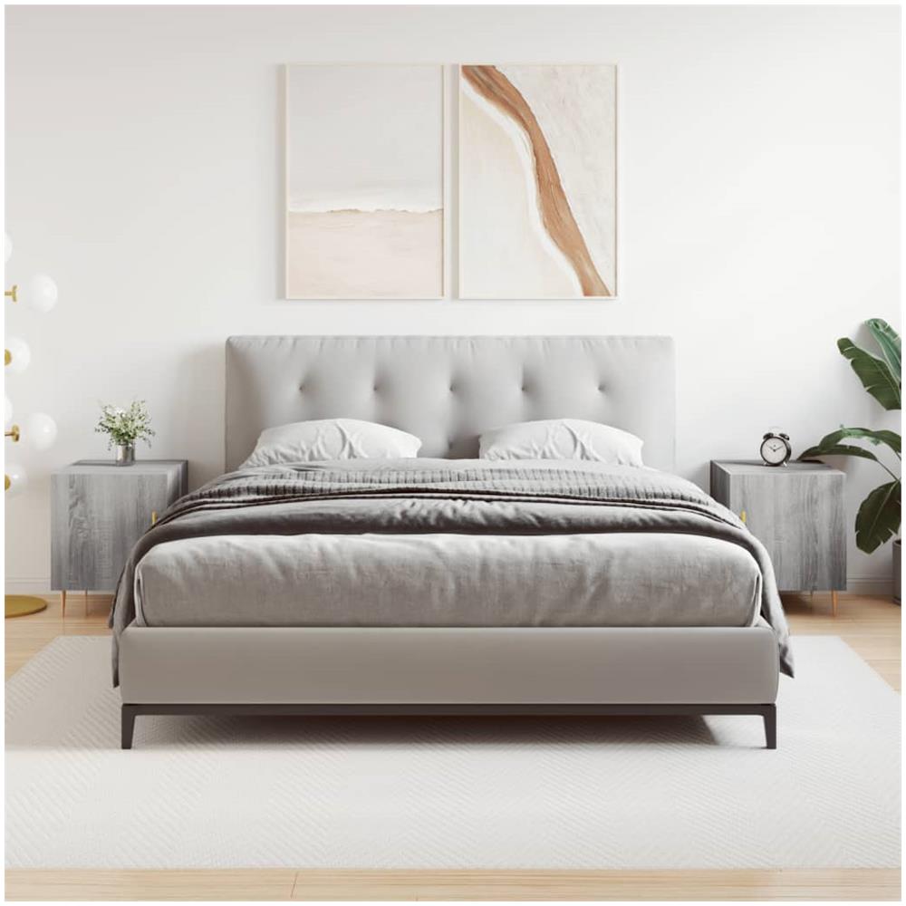 Comodini 2 Pz Grigio Sonoma 40x40x50 Cm In Legno Multistrato - Foto 1